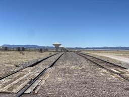 Parked on the VLA movement tracks that cross the road.