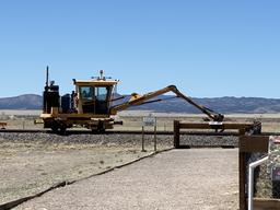 A maintenance vehicle keeping the movement tracks clear.