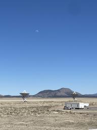 The moon over one of the dishes.